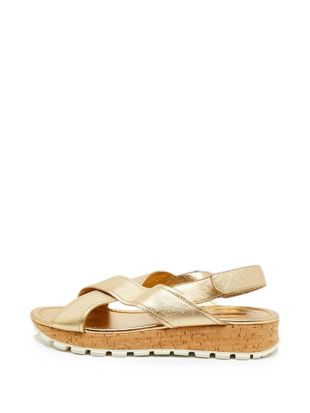 Prada Pre-Owned criss-cross slingback sandals - Gold