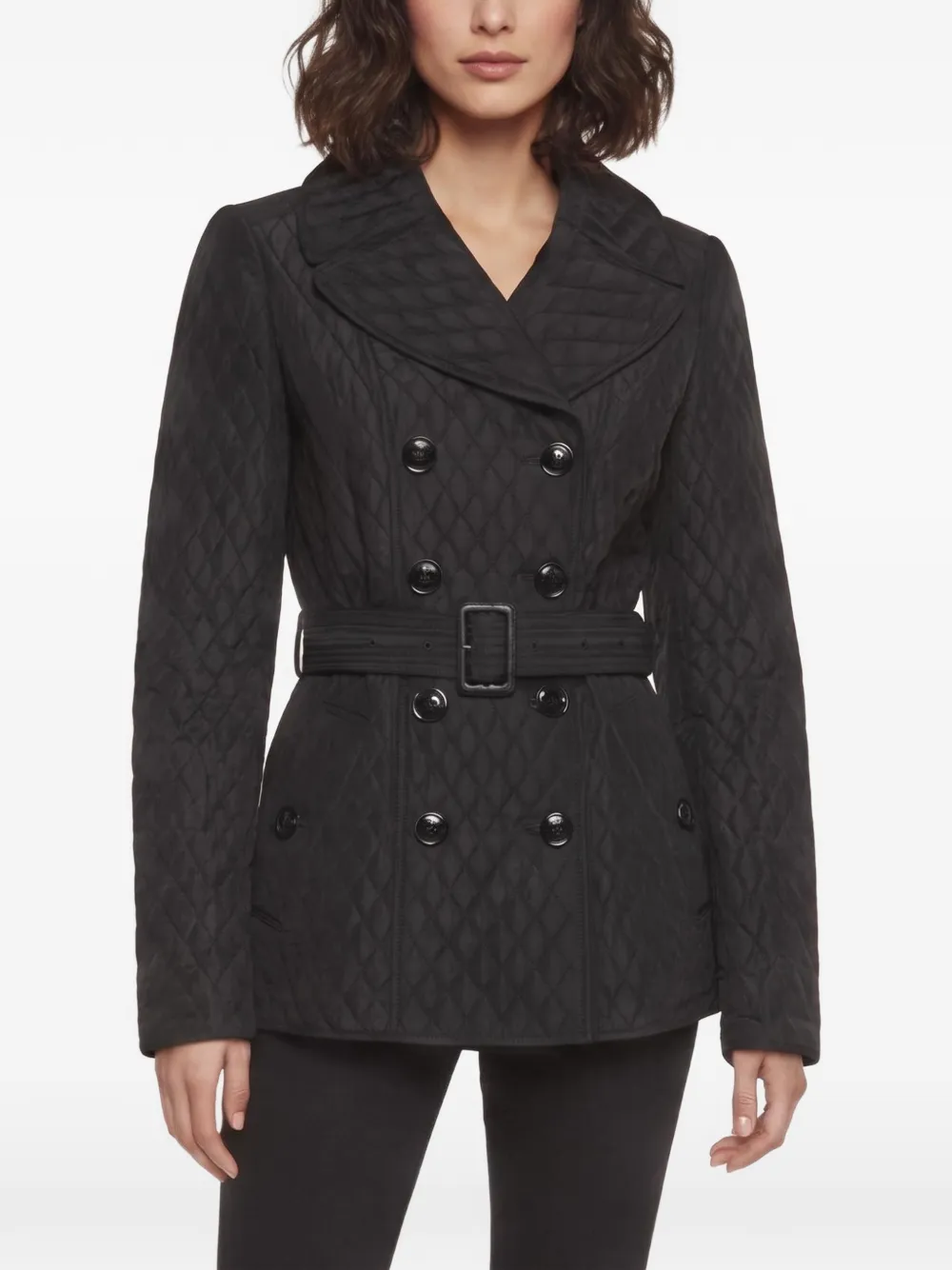 Burberry Pre-Owned diamond-quilted double-breasted jacket - Schwarz