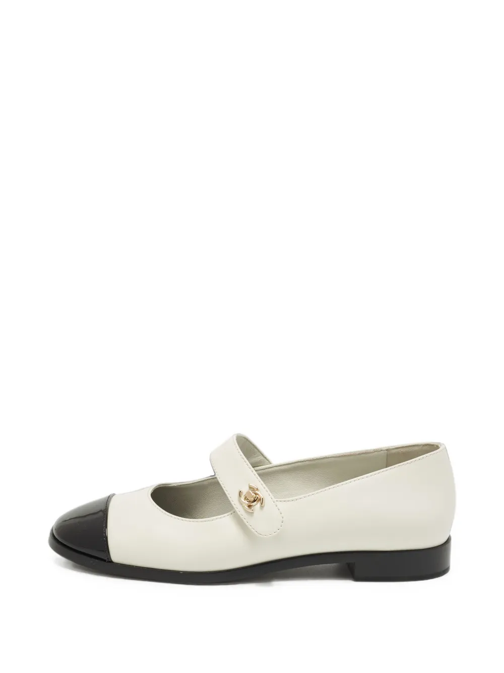 CHANEL Pre-Owned CC cap-toe ballet flats - Weiß