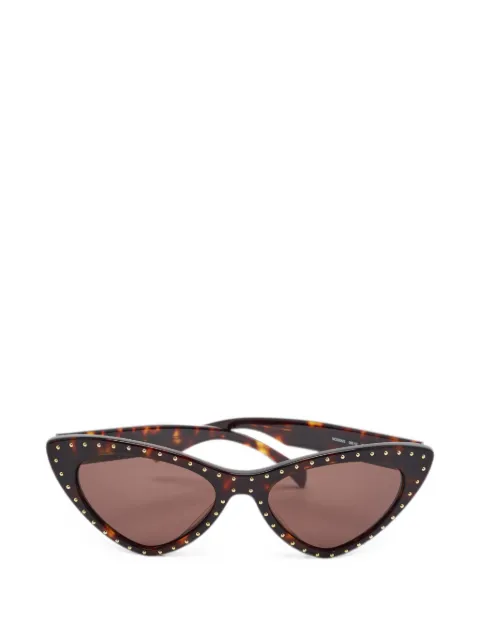 Moschino Pre-Owned studded tortoise-shell-effect cat-eye sunglasses