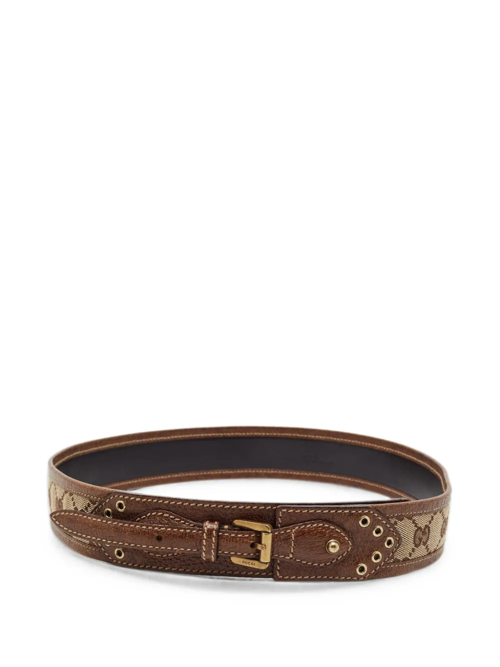 Gucci Pre-Owned GG Supreme panelled belt - Marrone