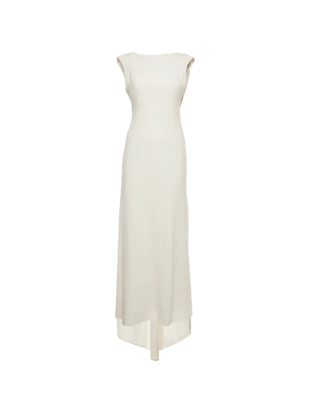 Max Mara cowl-back lace-insert dress - Bianco