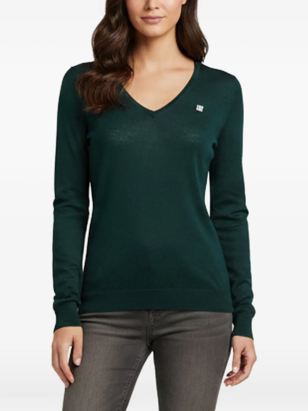 Carolina Herrera Vintage logo-embroidered sweater - Grün