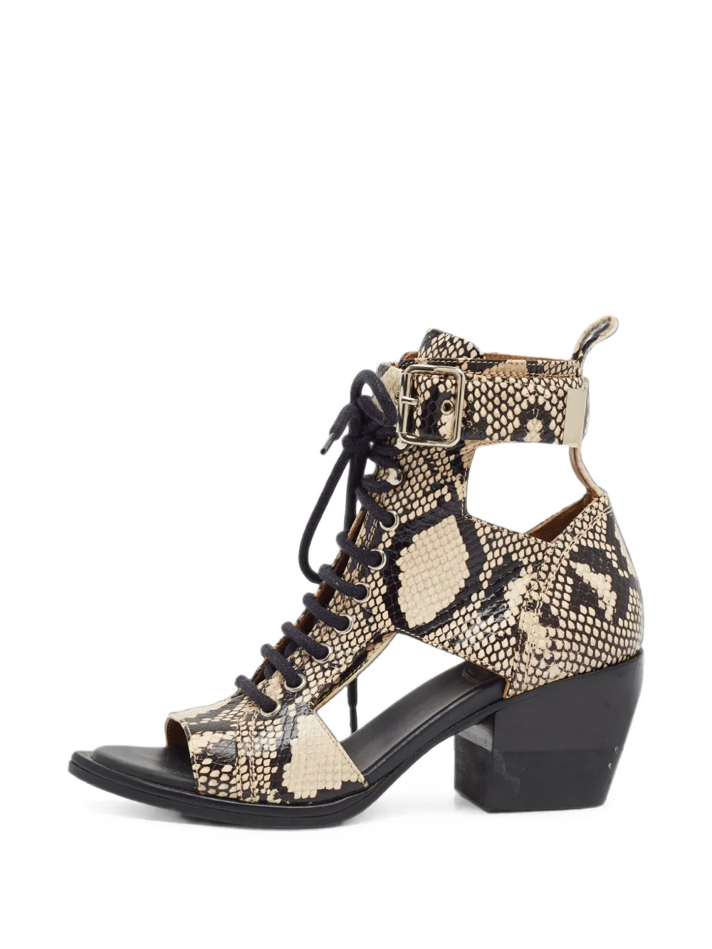 Chloé Pre-Owned Rylee python-effect ankle boots - Toni neutri