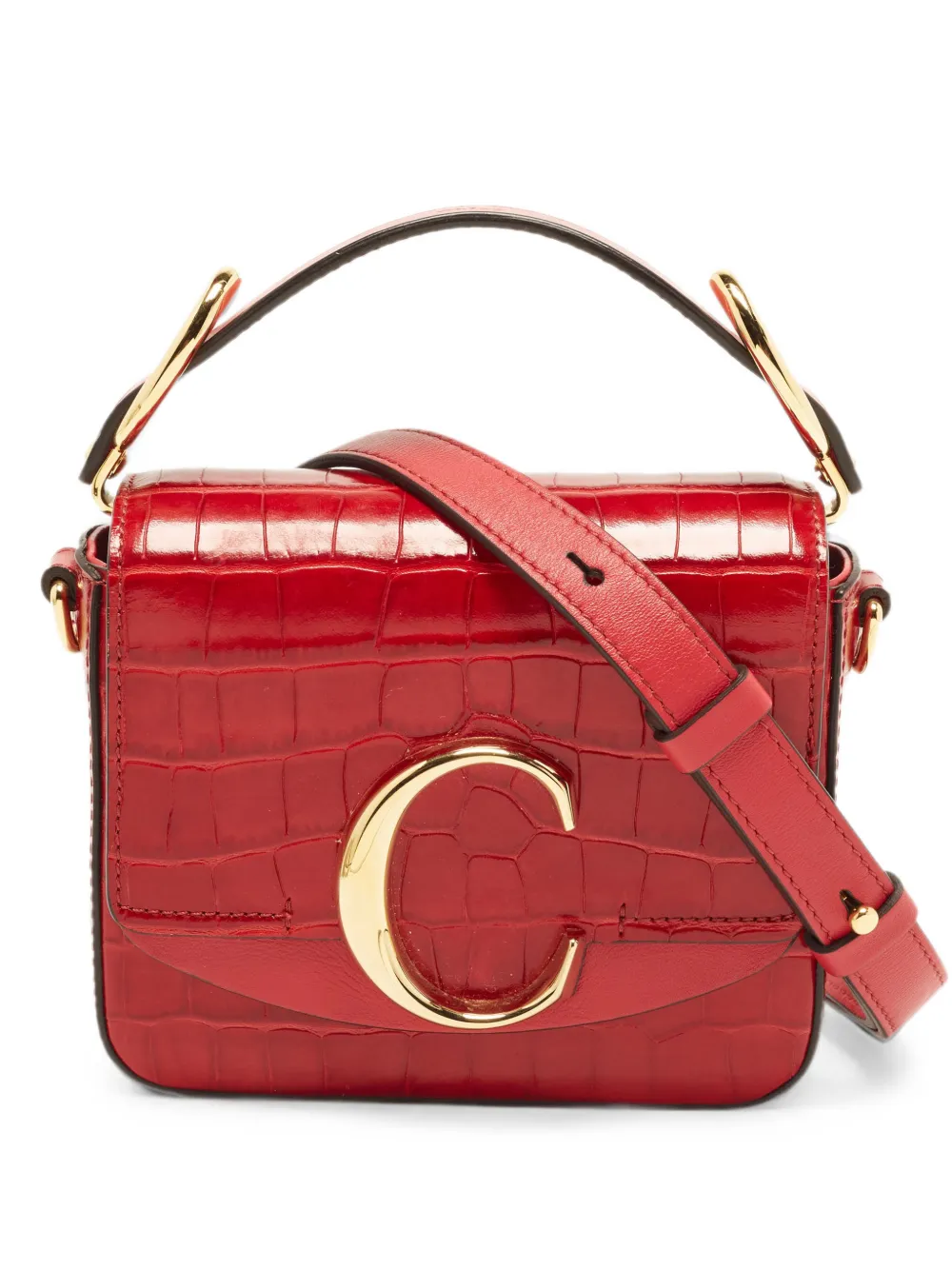 Chloé Pre-Owned mini croc-embossed mini bag - Rot