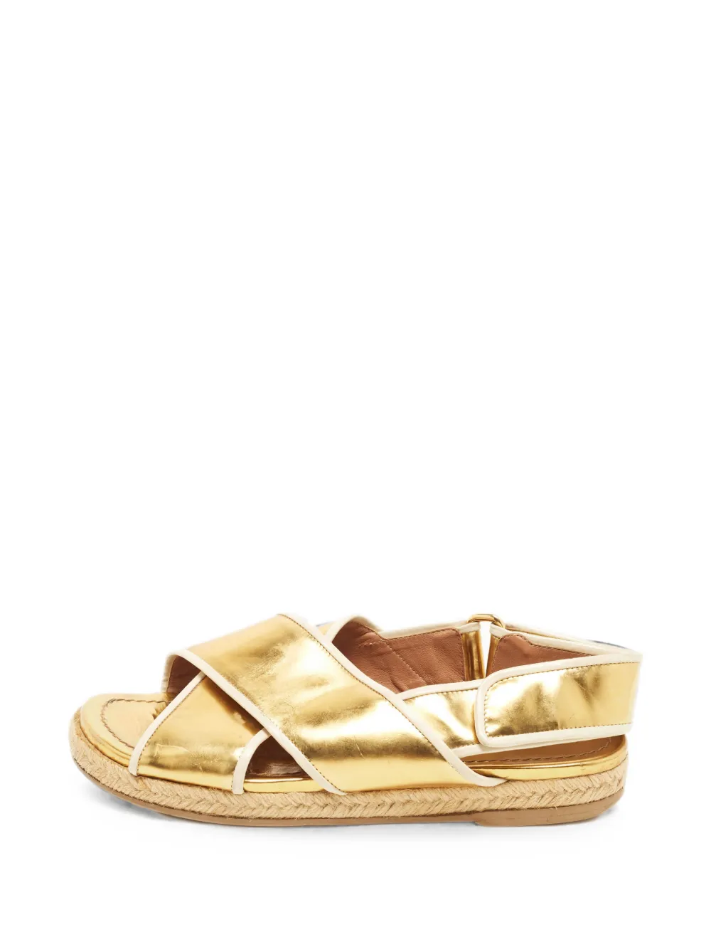Marni Pre-Owned cross-strap slingback sandals - Gold