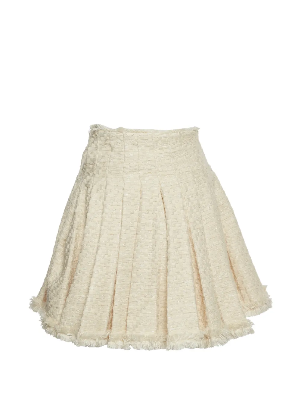 Balmain Pre-Owned tweed pleated mini skirt - Nude