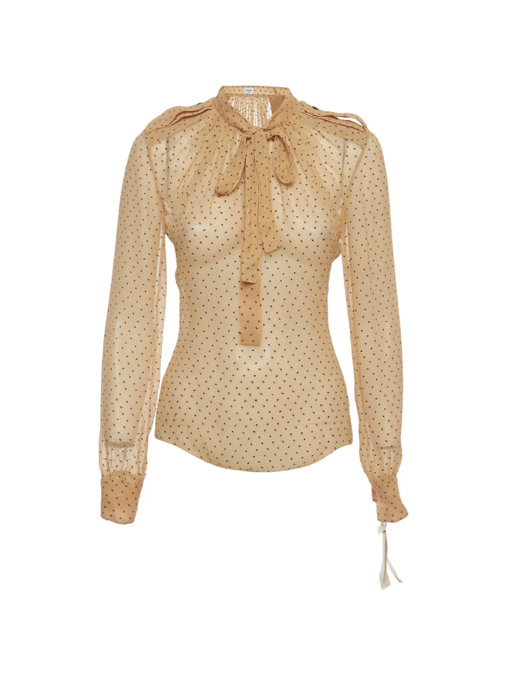 Saint Laurent Pre-Owned 2024 tie-neck top - Nude