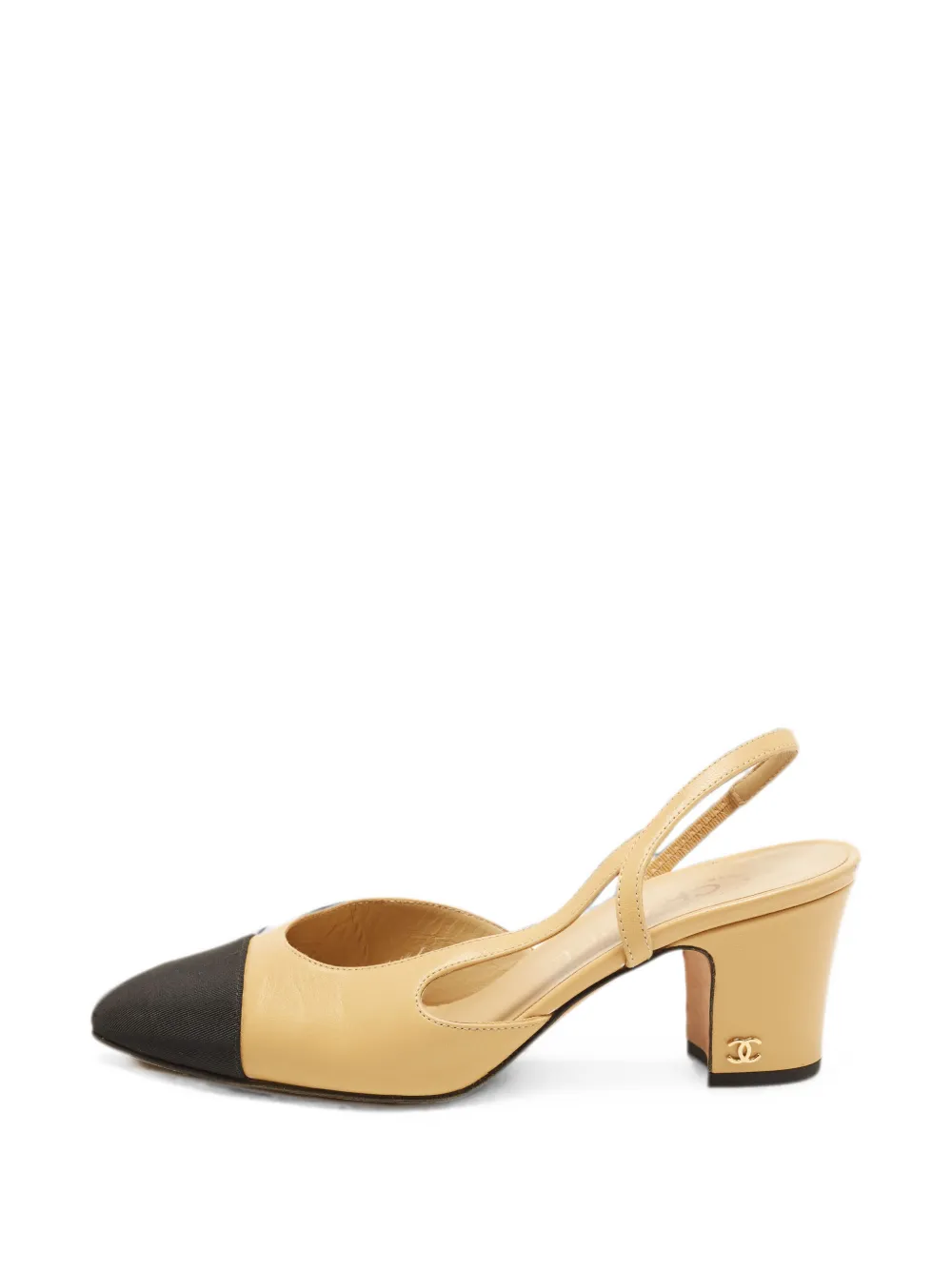 CHANEL Pre-Owned CC cap-toe slingback pumps - Nude