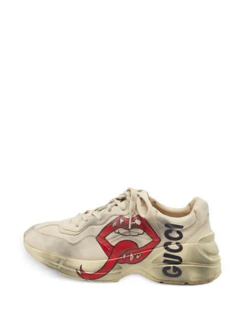 Gucci Pre-Owned Rhyton mouth-print sneakers