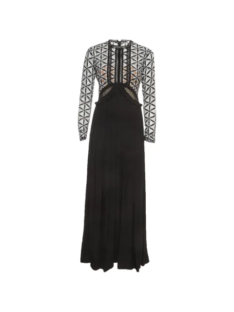 Self-Portrait guipure lace pleated maxi dress