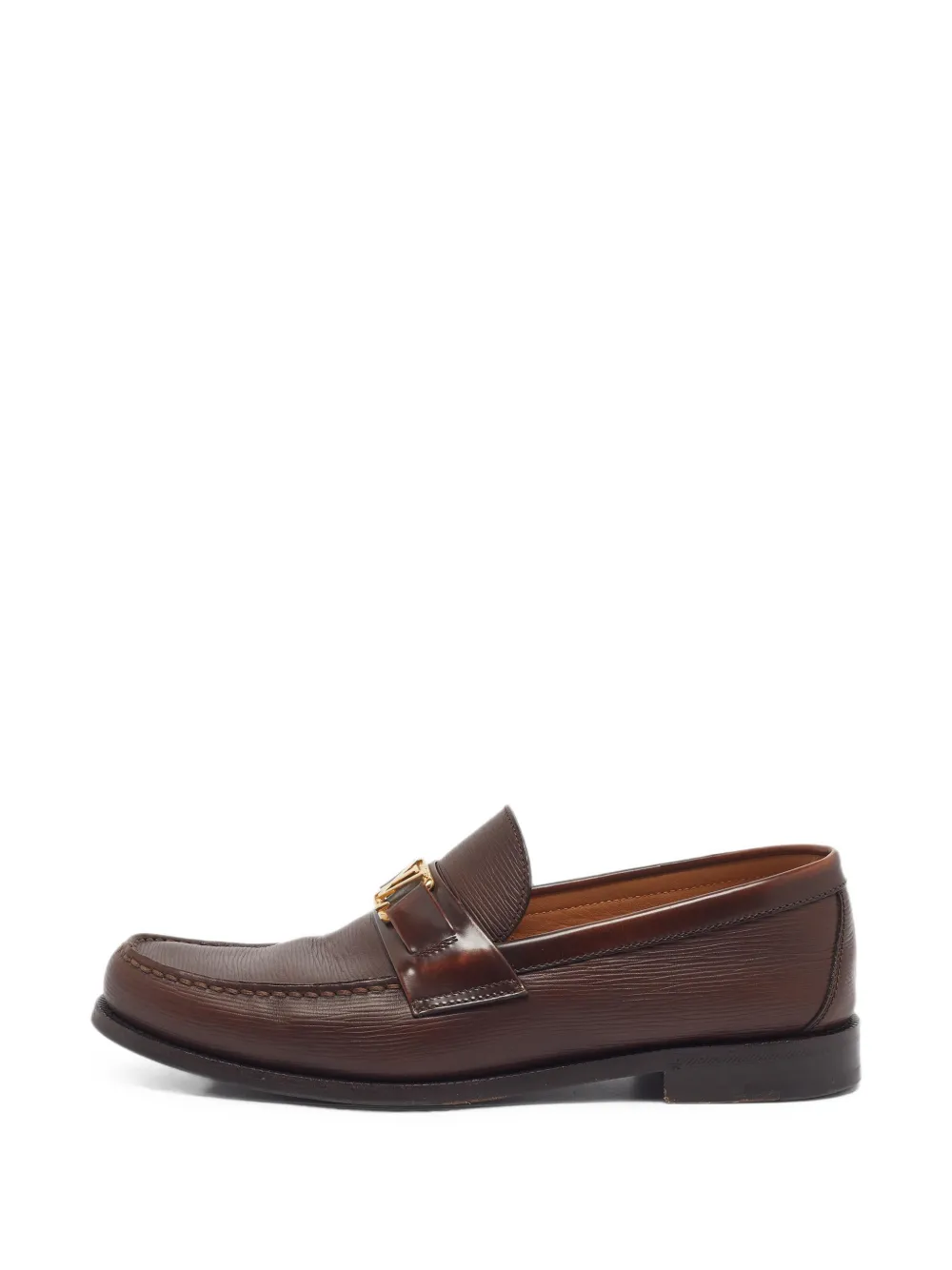 Louis Vuitton Pre-Owned Major leather loafers - Braun