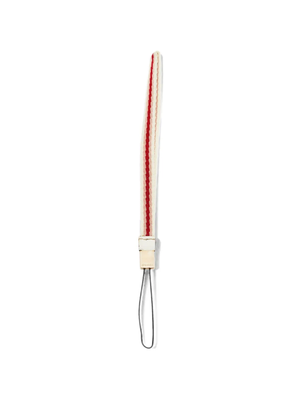 Pre-owned Gucci Striped Canvas Phone Strap In Neutrals