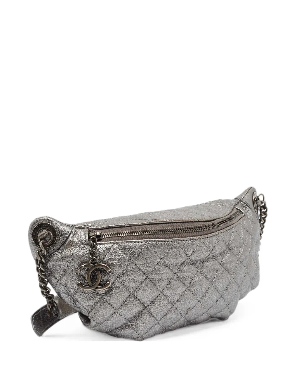 CHANEL Pre-Owned 2014 Banane quilted belt bag - Silber