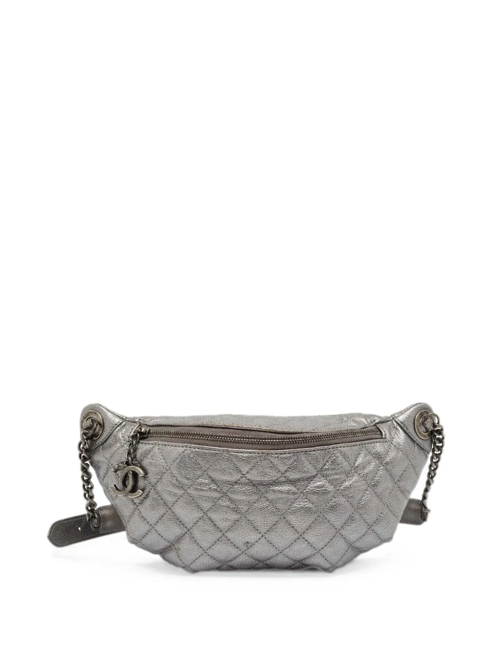 CHANEL Pre-Owned 2014 Banane quilted belt bag - Argento