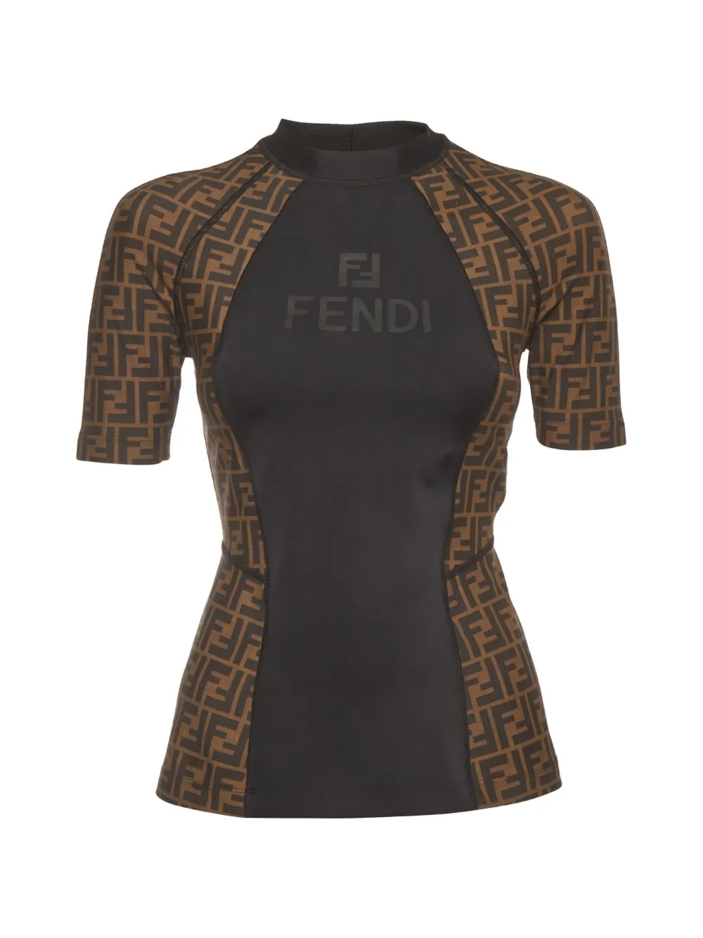 Fendi Pre-Owned FF motif paneled T-shirt - Nero