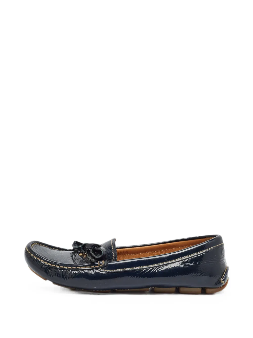 Prada Pre-Owned tie-detail driver shoes - Blau
