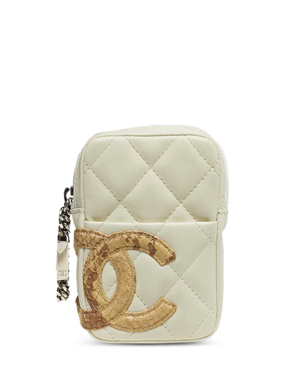 CHANEL Pre-Owned 2005-2006 Cambon Ligne quilted coin purse - Bianco