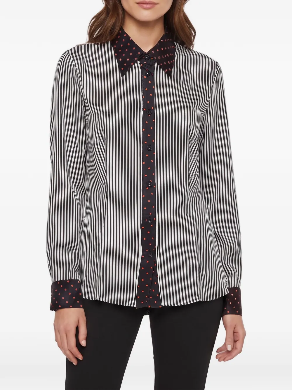 Valentino Garavani Pre-Owned striped polka-dot shirt - Blu