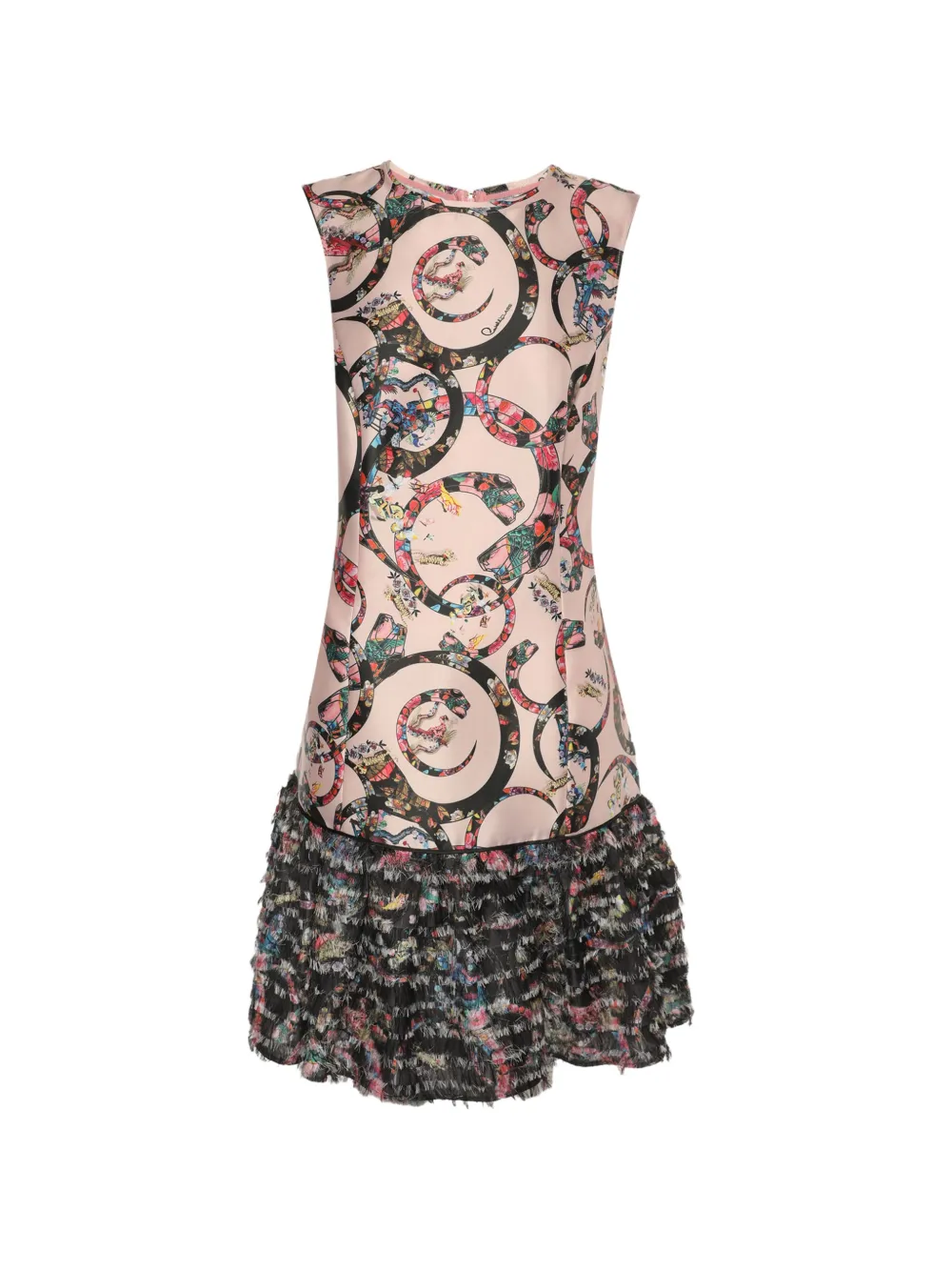 Roberto Cavalli Vintage robe mi-longue imprimée à franges - Rose Roberto Cavalli Vintage robe mi-longue imprimée à franges - Rose