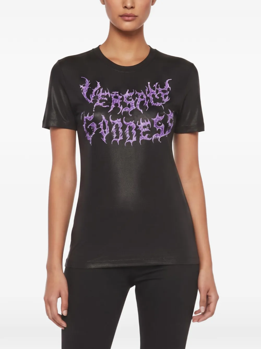 Versace Pre-Owned Goddess print T-shirt - Nero