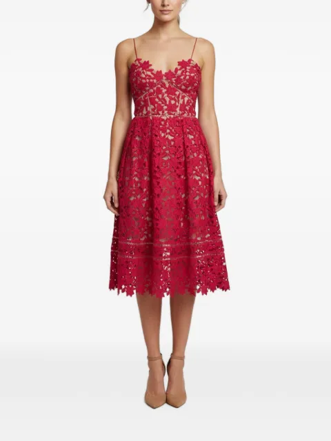 Self-Portrait Midikleid mit Spitze