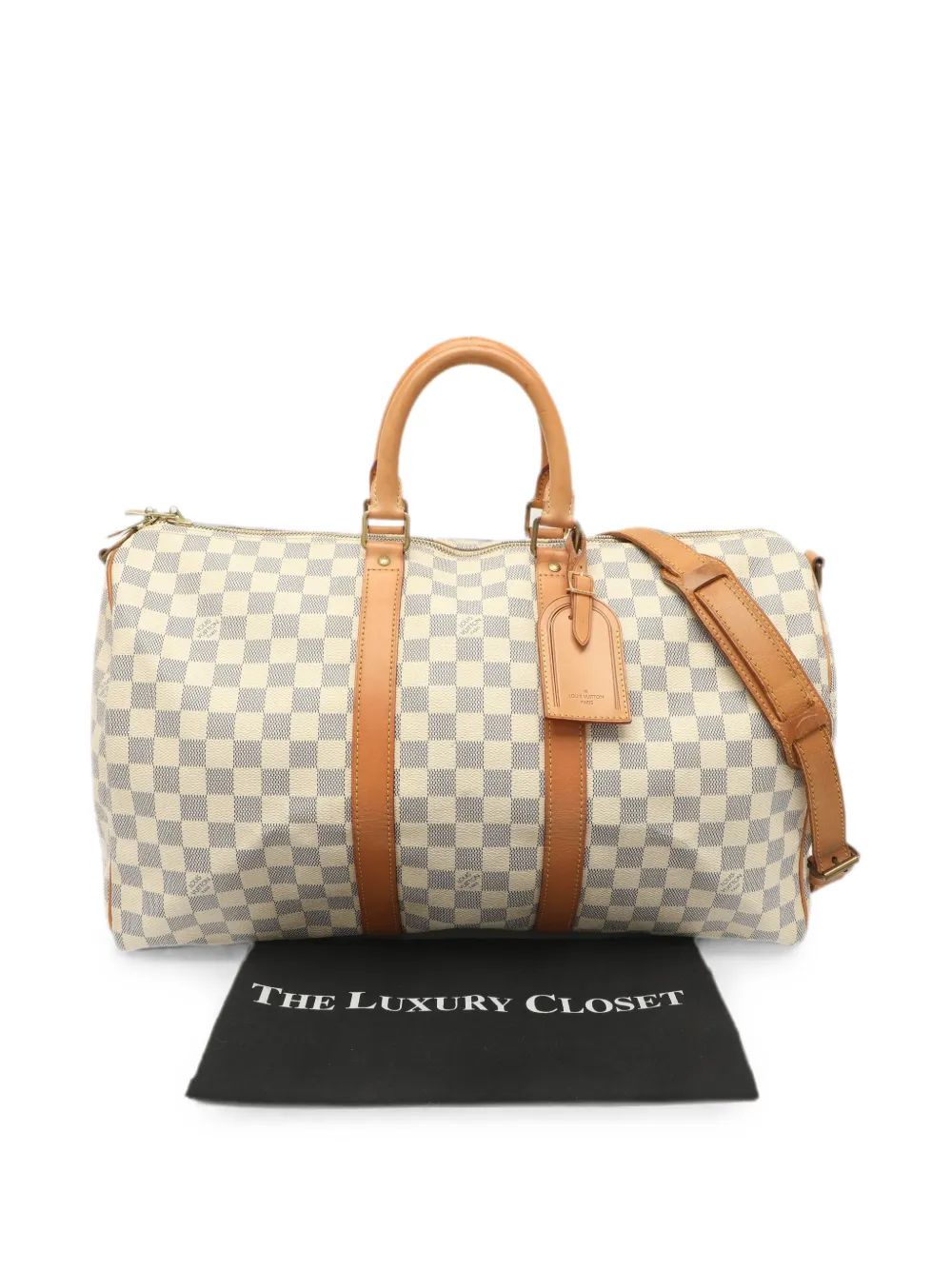 Louis Vuitton Pre-Owned 2015 45 Damier Azur Keepall Bandoulière duffeltas Beige