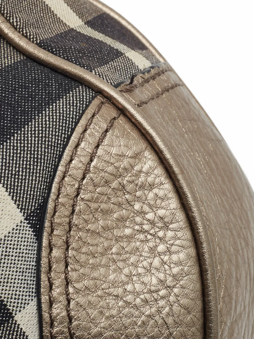 Burberry Pre-Owned check-print drawstring shoulder bag - Nude