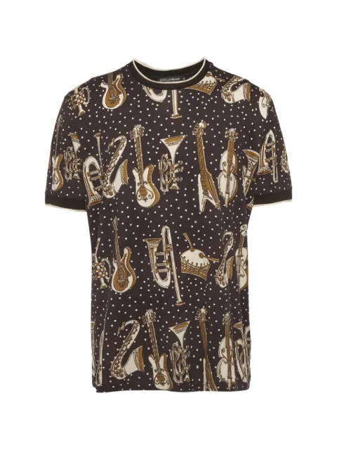 Dolce & Gabbana Pre-Owned musical-instrument-print T-shirt