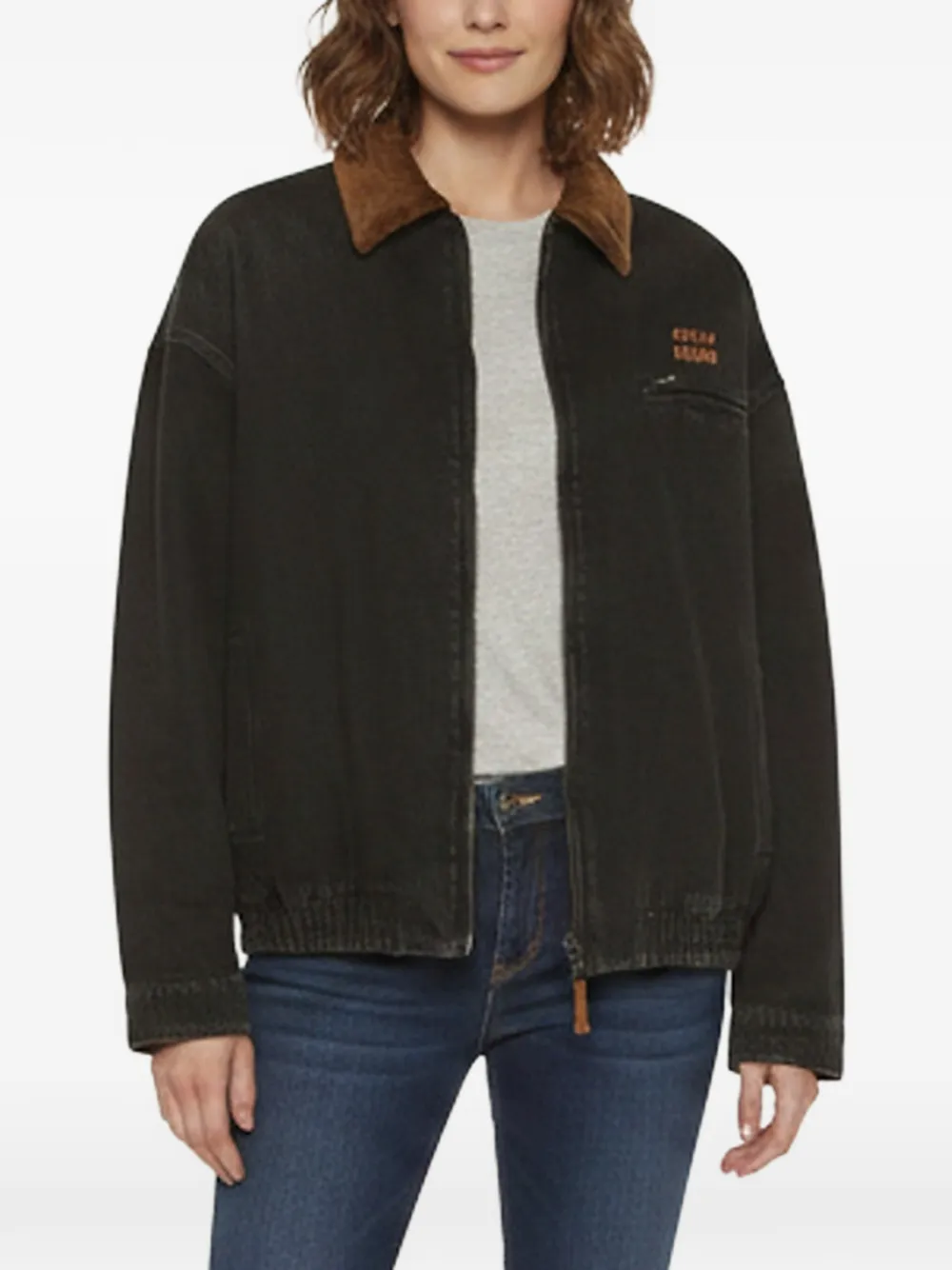 Miu Miu Pre-Owned zip-up denim jacket - Nero