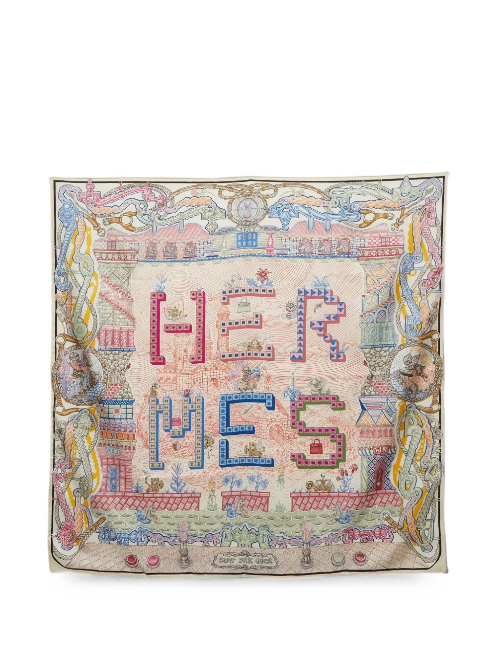 Hermès Pre-Owned Super Silk Quest scarf - Nude