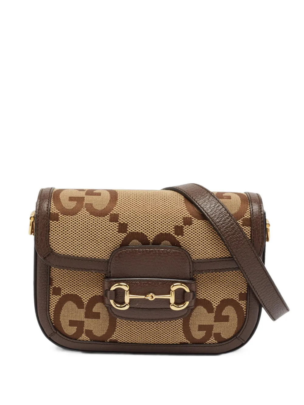Gucci Pre-Owned Horsebit 1955 Jumbo GG shoulder bag - Braun