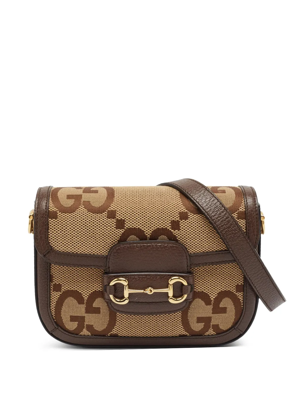 Gucci Pre-Owned Horsebit 1955 Jumbo GG shoulder bag - Marrone