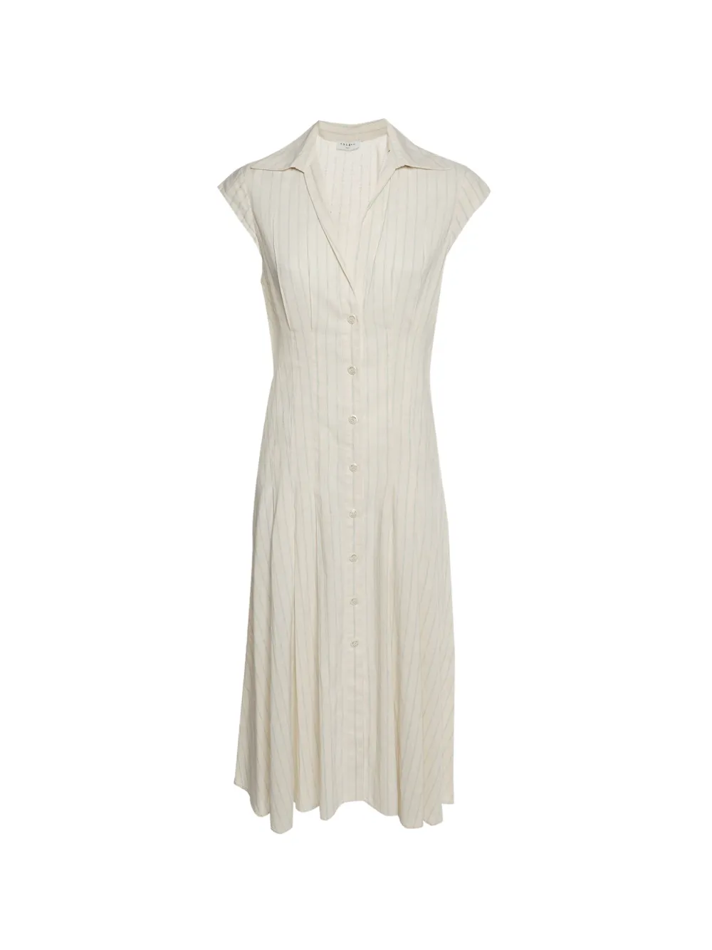 SANDRO pinstriped cape-sleeve midi dress - Toni neutri
