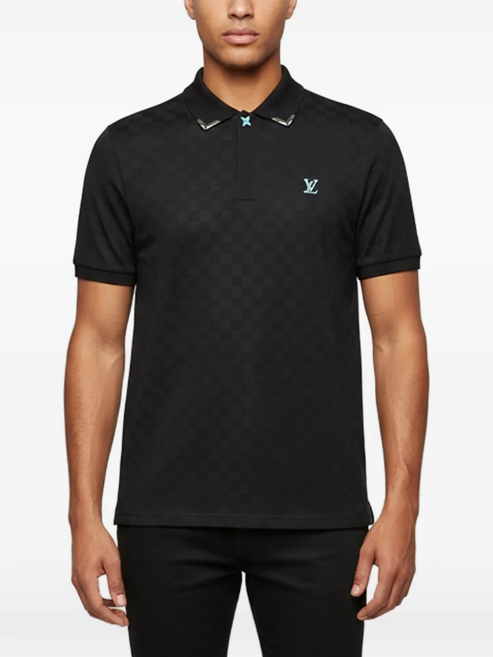 Louis Vuitton Pre-Owned Damier jacquard polo shirt - Nero
