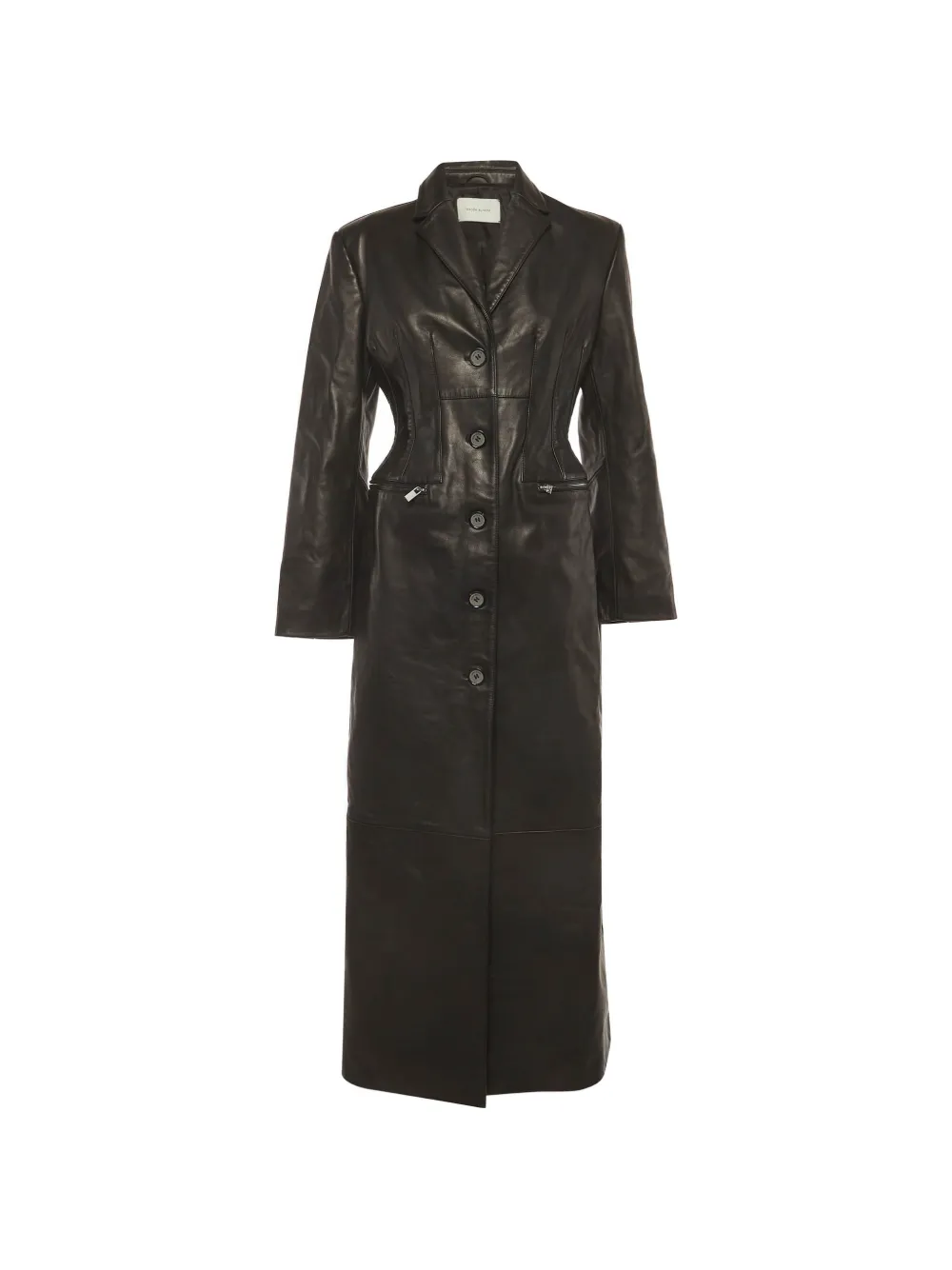 Magda Butrym notched-lapel leather coat - Nero