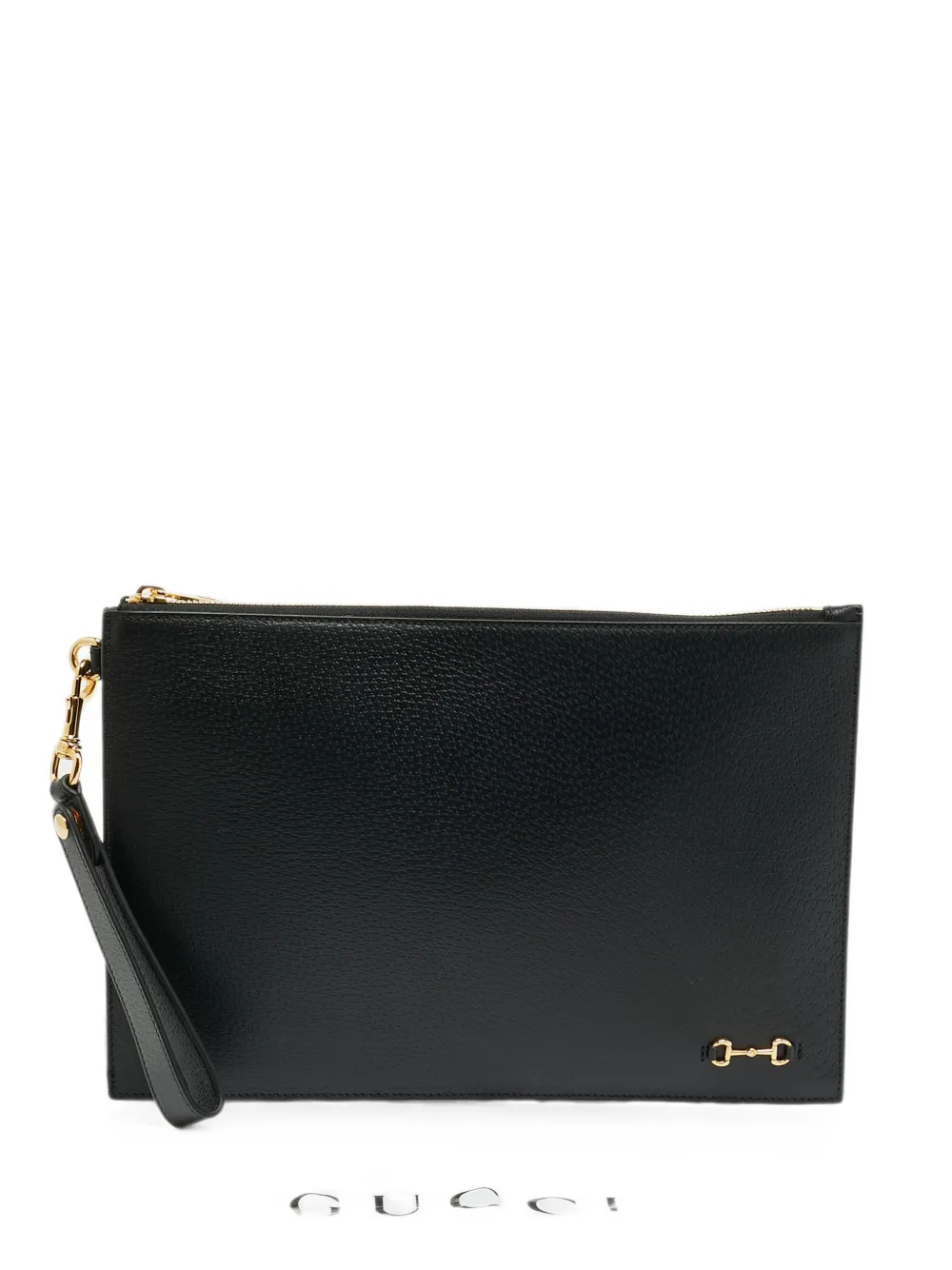 Gucci Pre-Owned Horsebit wristlet clutch bag - Nero