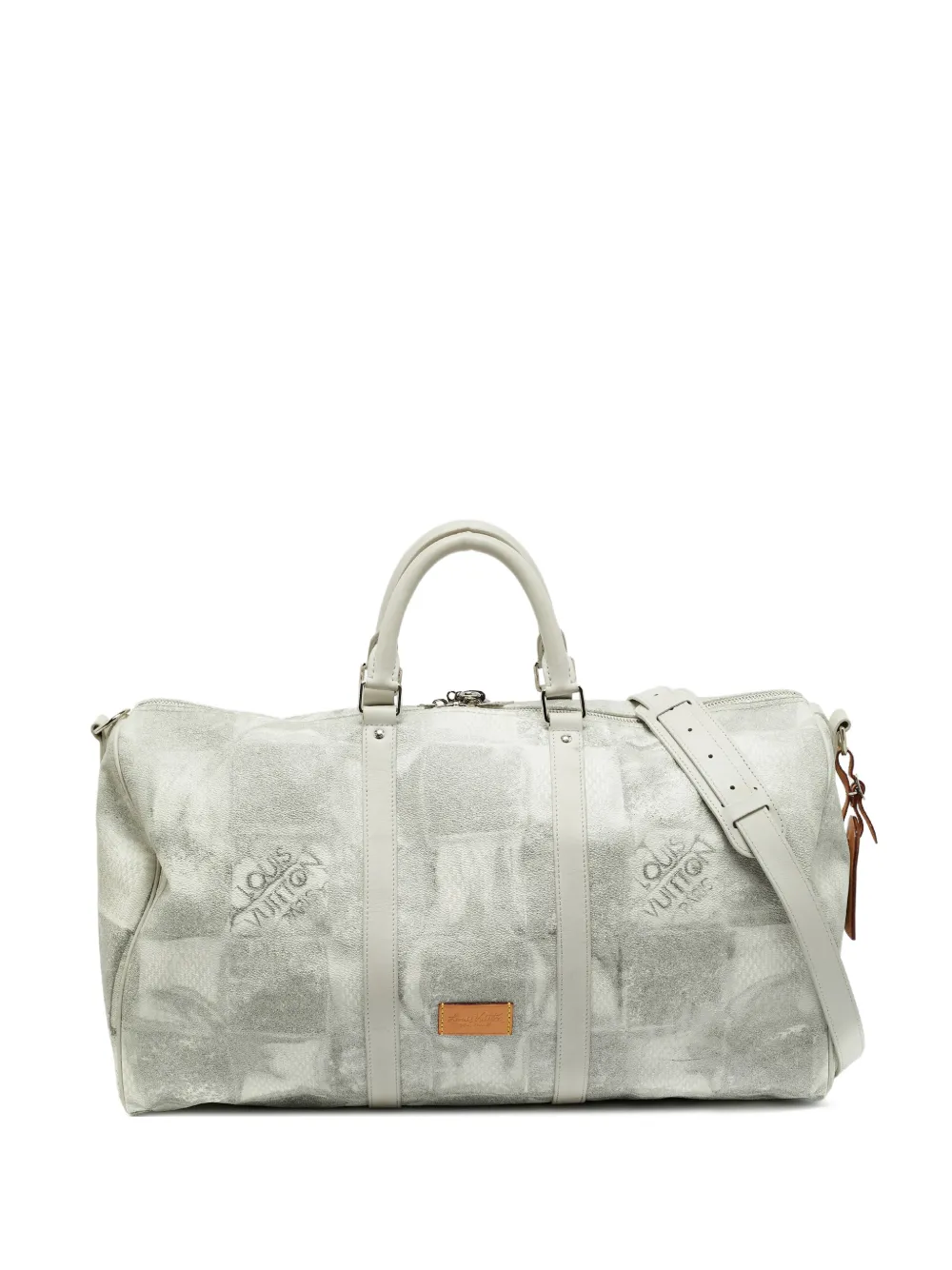 Louis Vuitton Pre-Owned 50 Keepall Bandoulière Damier Salt luggage - White