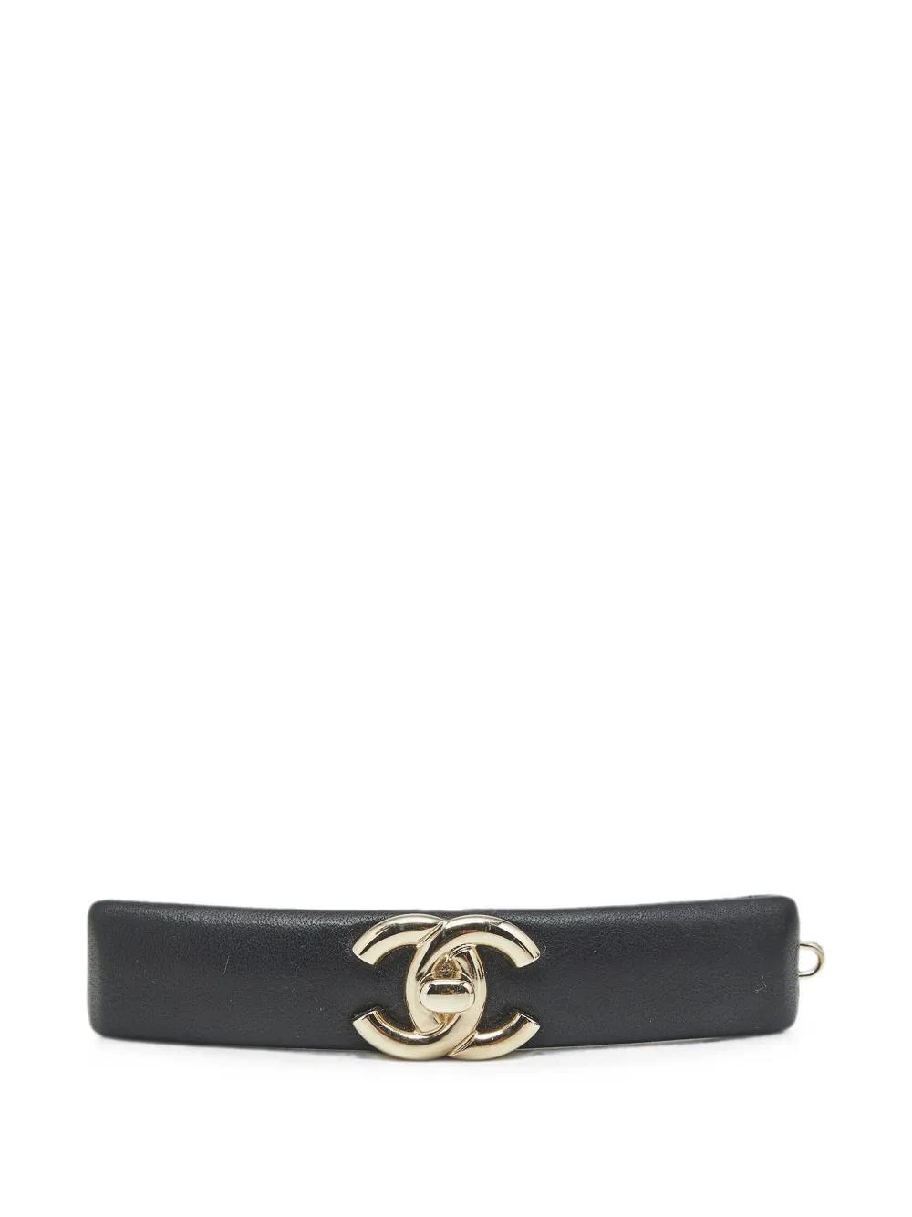CHANEL Pre-Owned CC Haarspange aus Leder - Schwarz