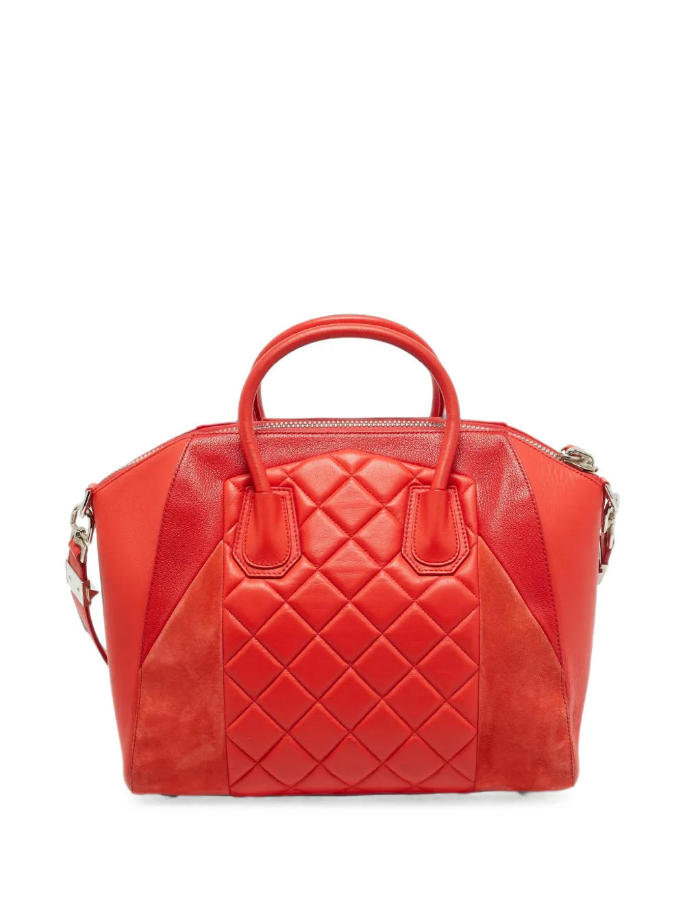 Pre-owned Givenchy Antigona Quilted Tote Bag In Red