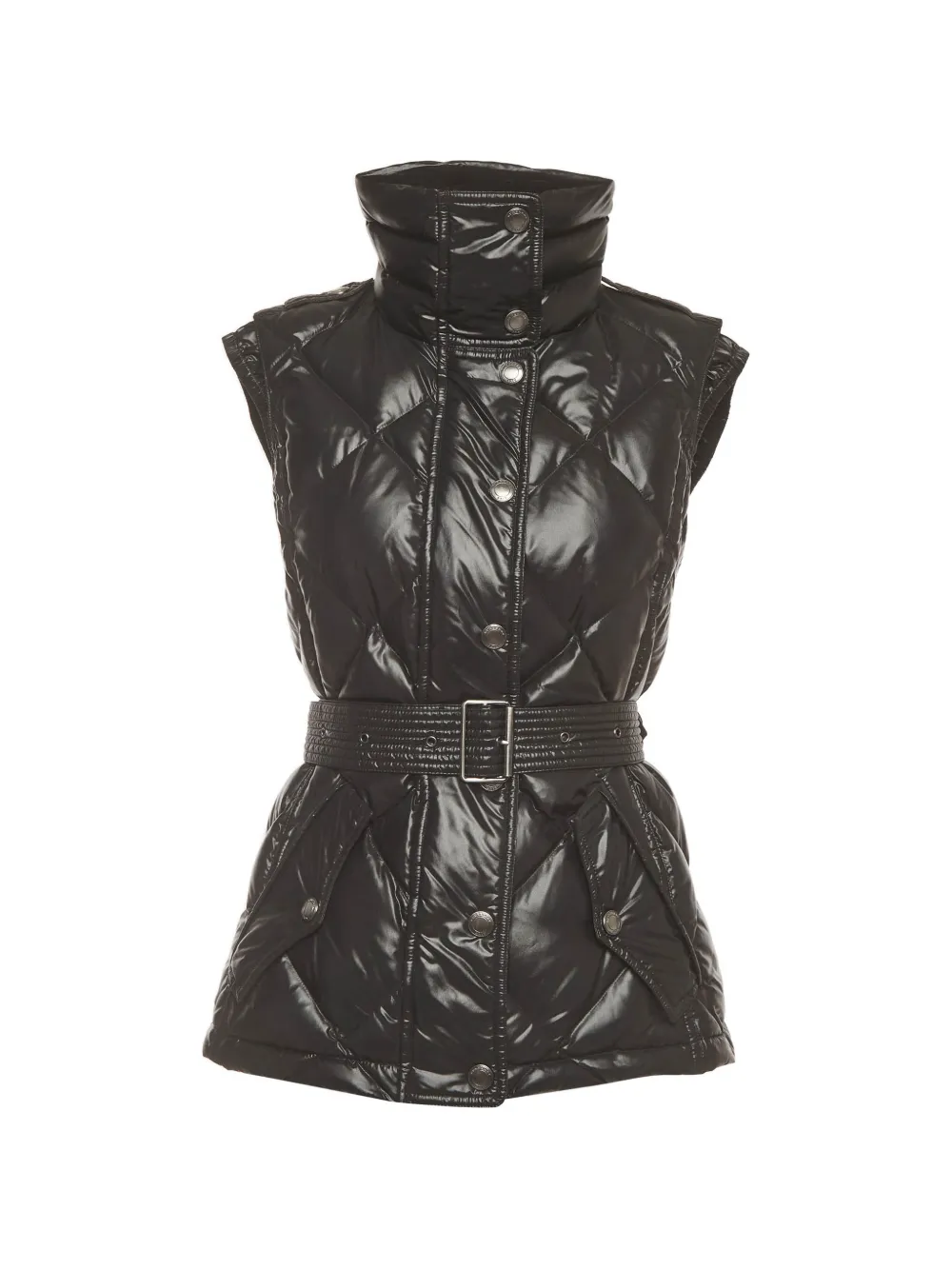 Burberry Pre-Owned diamond-quilted belted vest - Schwarz