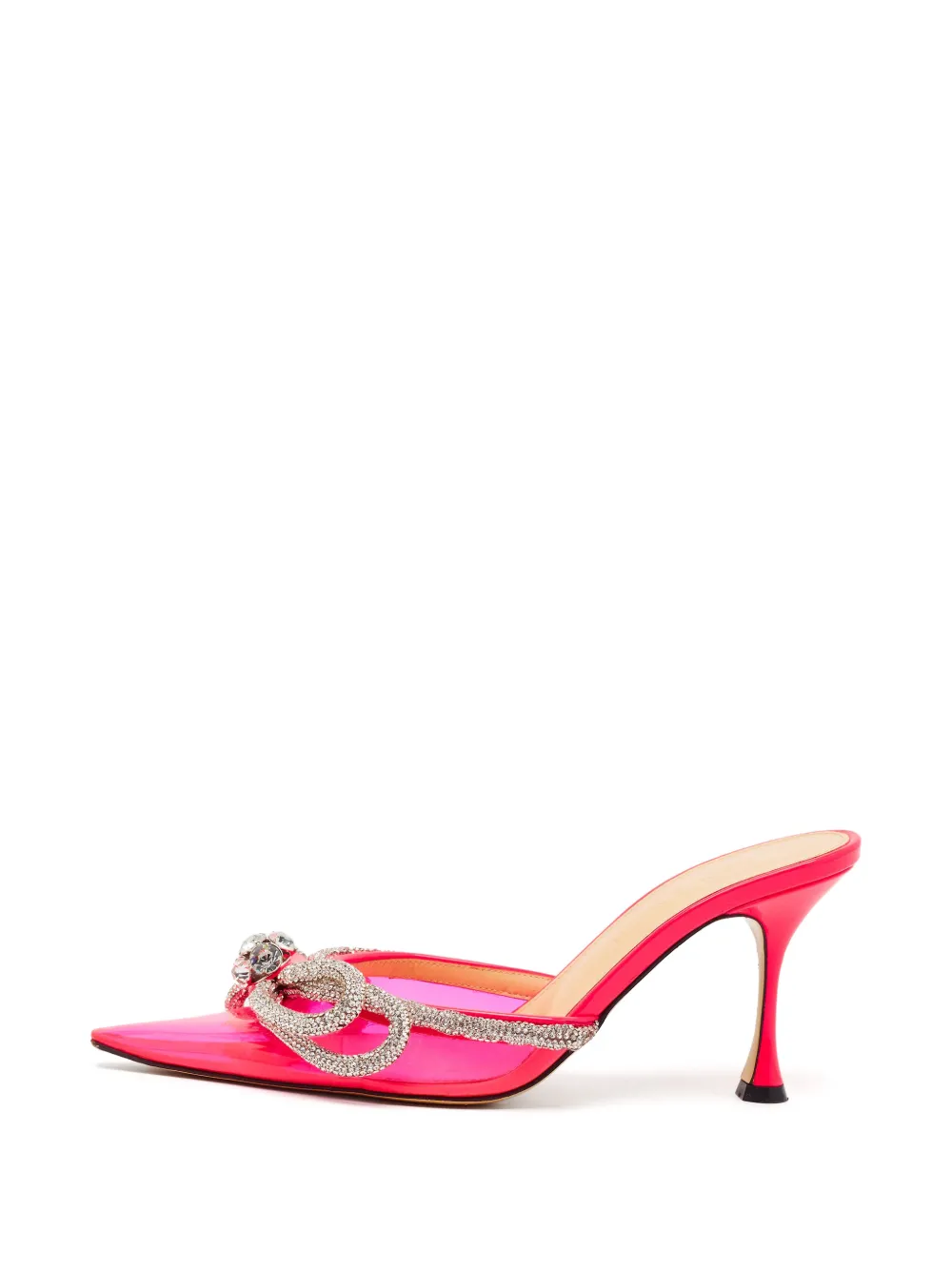 MACH & MACH mules Double Bow à ornements en cristal - Rose MACH & MACH mules Double Bow à ornements en cristal - Rose