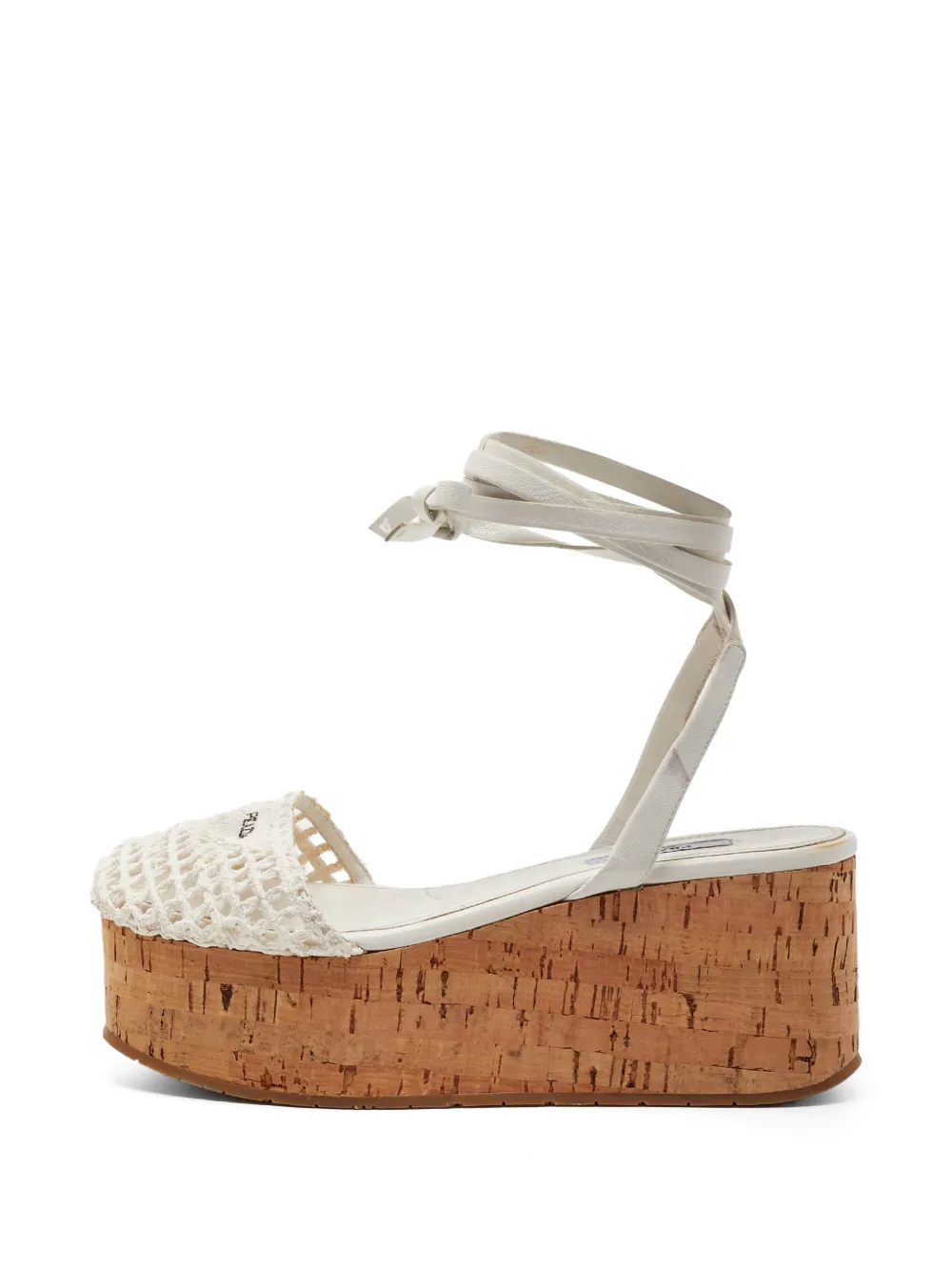 Prada Pre-Owned raffia platform sandals - Bianco