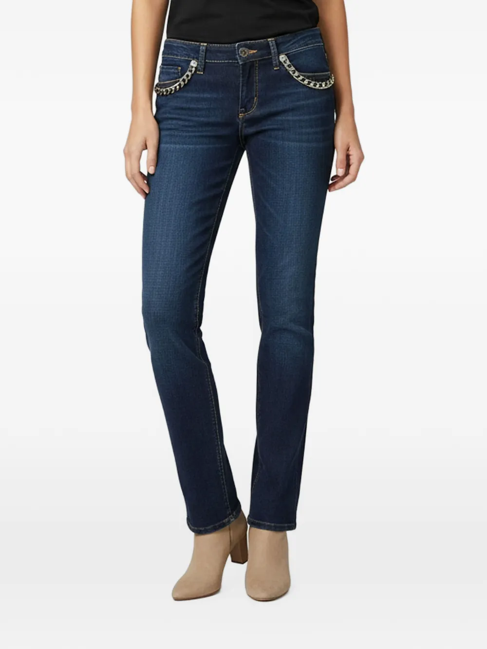 Elisabetta Franchi chain-detail jeans - Blu