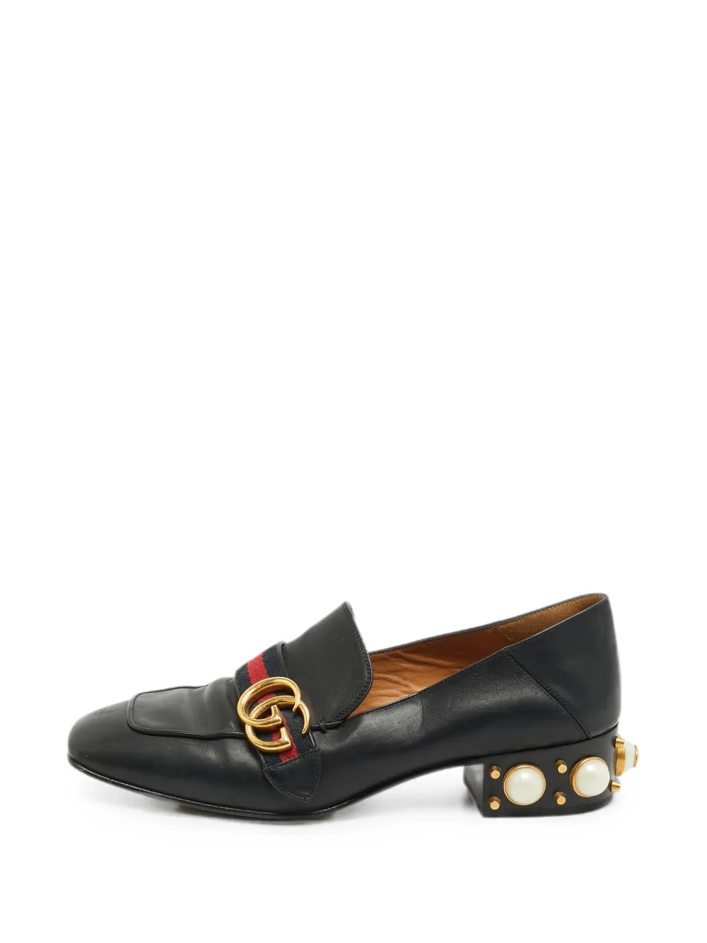 Gucci Pre-Owned Peyton pearl-embellished loafers - Schwarz