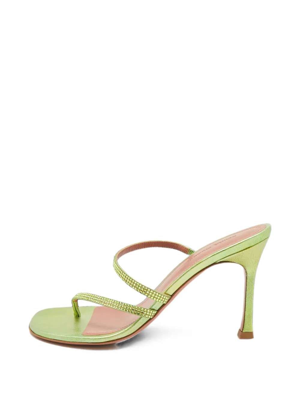 Amina Muaddi sandales Gilda à ornements en cristal - Vert Amina Muaddi sandales Gilda à ornements en cristal - Vert