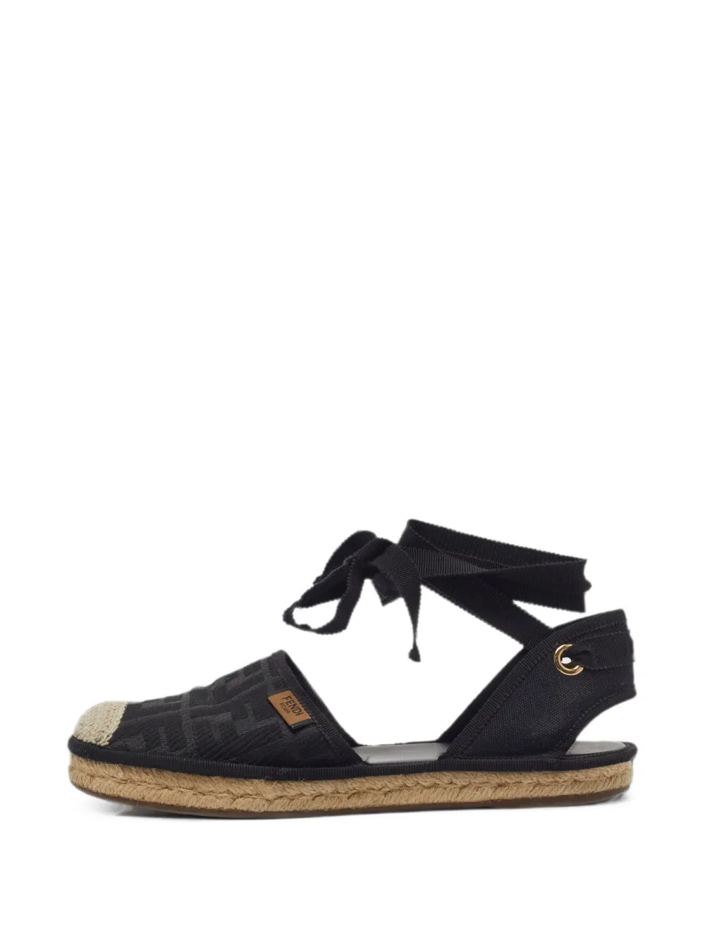 Fendi Pre-Owned FF ankle-wrap espadrilles - Schwarz