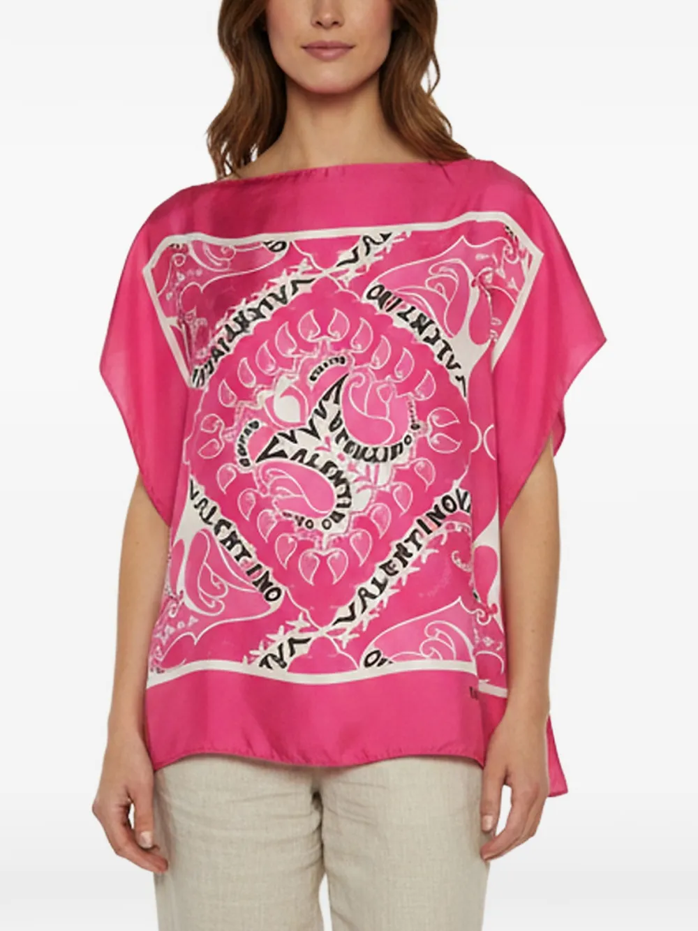 Valentino Garavani Pre-Owned Manifesto Bandana print top - Rosa