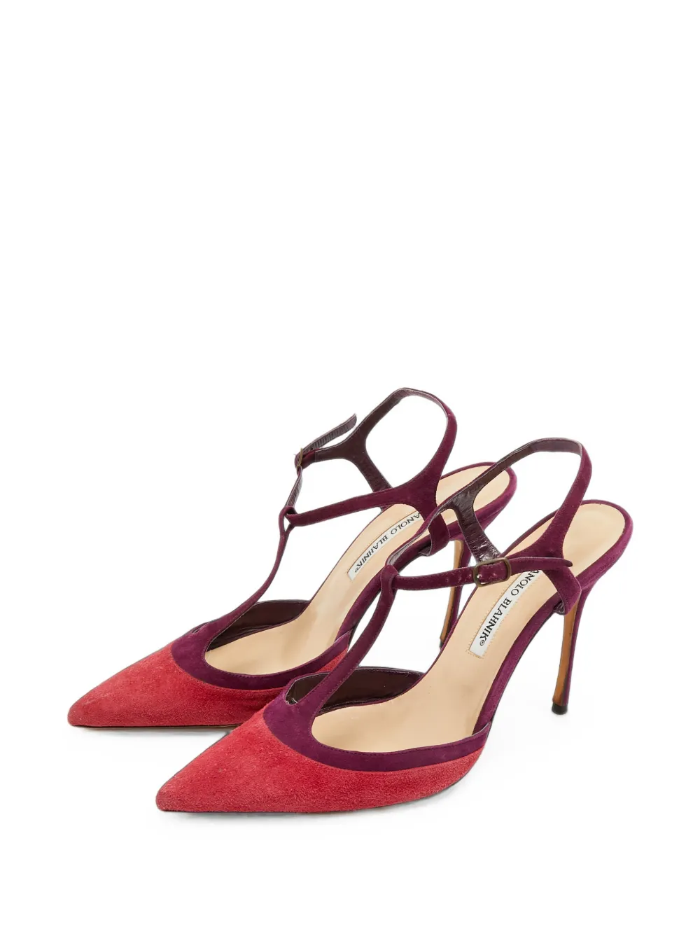 Manolo Blahnik pointed-toe t-strap sandals - Violett