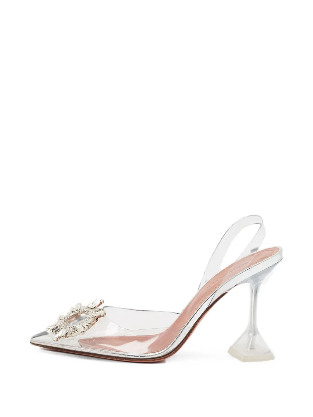 Amina Muaddi Begum crystal-embellished slingback pumps - Weiß